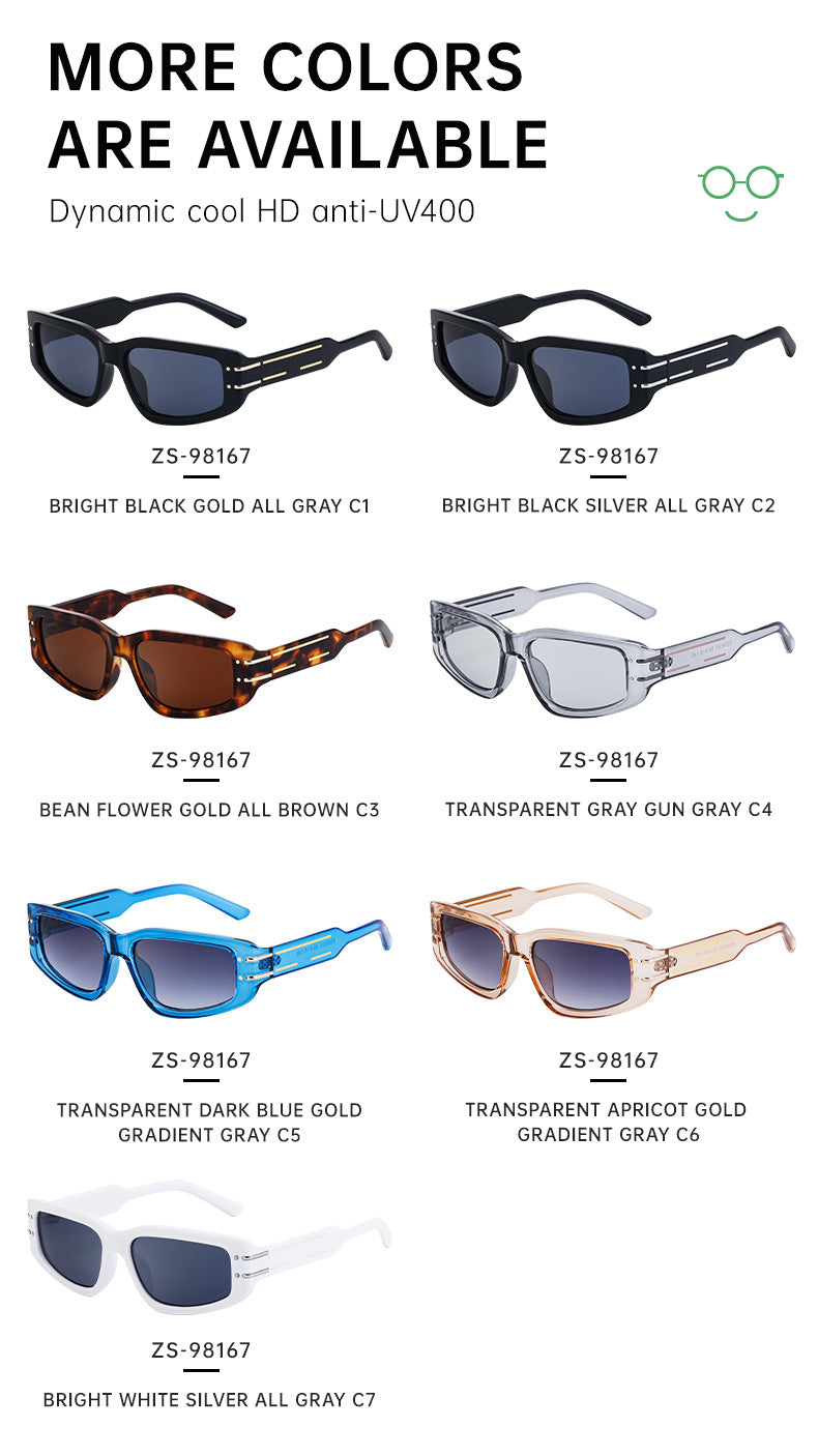 Fashion Square Frame Sunglasses for Women, Sun Protection, High-End European and American Style Small Frame Glasses Wholesale sunglasses Sunglasses