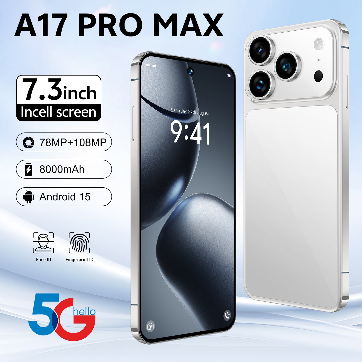 Smartphone A17 Pro Max Factory in stock7.3Inch16G+1T Android phone compatible