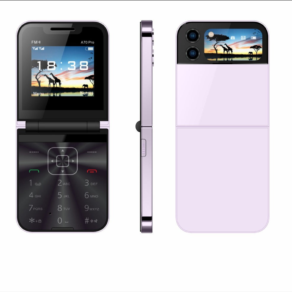 Flip Phone Mini Folding Flip Elderly Button2G Functional Phone Personalized Backup Phone A70PRO
