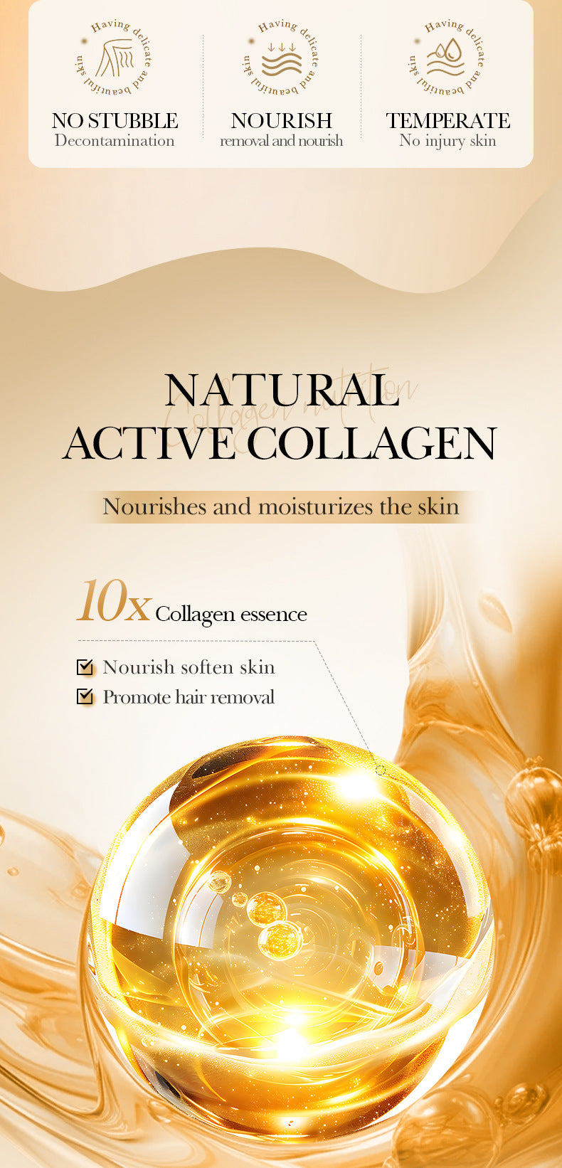 Collagen Gentle Hair Removal Cream SADOER Skin-friendly Non-irritating Underarm Hair Removal Cream  Wholesale