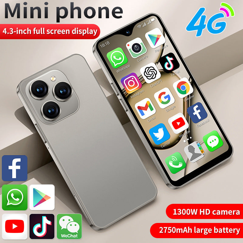 XS18promax All Netcom4G Mini Mobile Phone4.3Inch Water Drop Screen Ultra Small Foreign Language