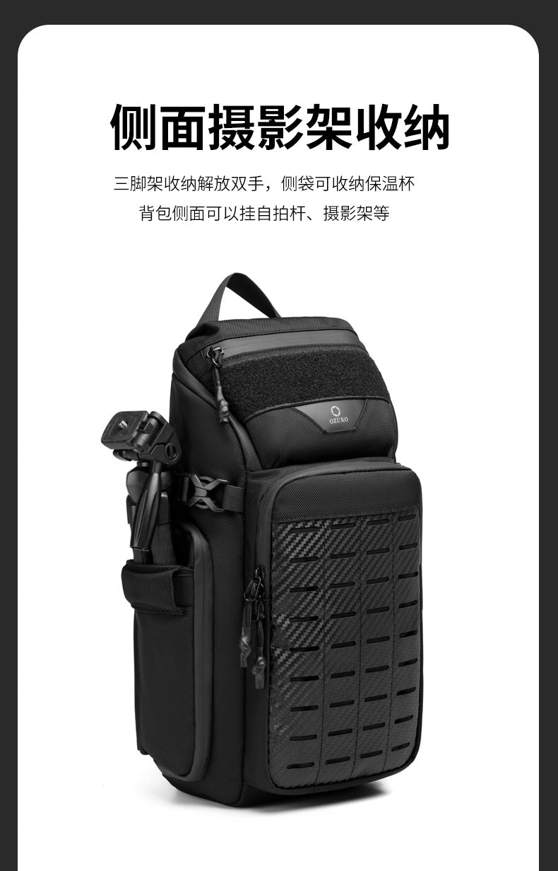 OZUKO Tactical Chest Bag Men's Crossbody Bag Waterproof Multifunctional Outdoor Portable Bag Cycling Trendy Shoulder Bag