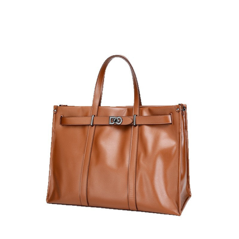 Korean Style Handheld Fashion Casual Briefcase New Work Commute Large Capacity Versatile Tote Bag High-end Feel Women's Bag