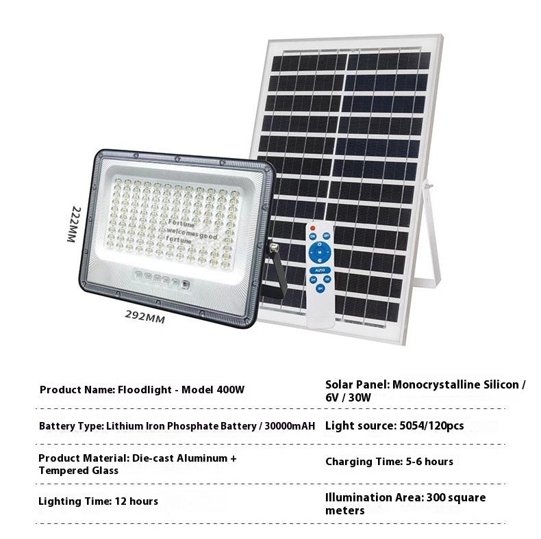 Solar Lamp Outdoor Ultra Bright Household Split Floodlight Die-cast Aluminum 300W 400W 500W 600W 700W 800W