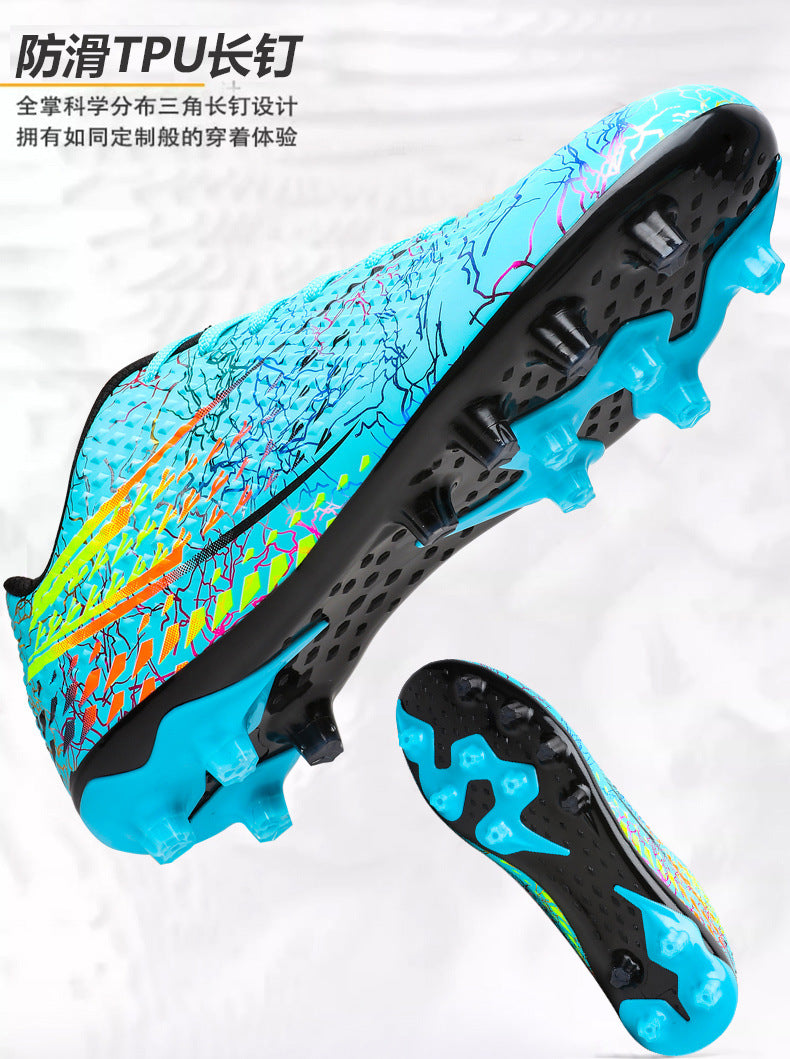 New professional football shoes for men and women AG Long Spike Colorful Multi-Color Youth Student Grass Competition Training Shoes