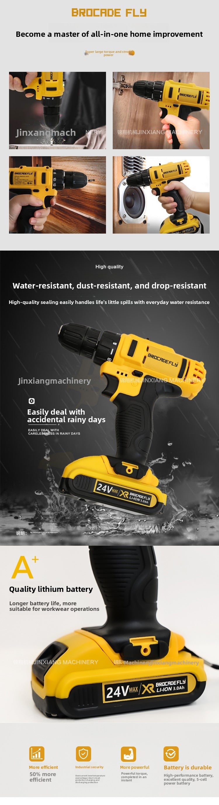 Factory direct sales48Hourly Delivery DW10mm Lithium Electric Hand Drill Set Multifunctional Lithium Electric Hand Drill