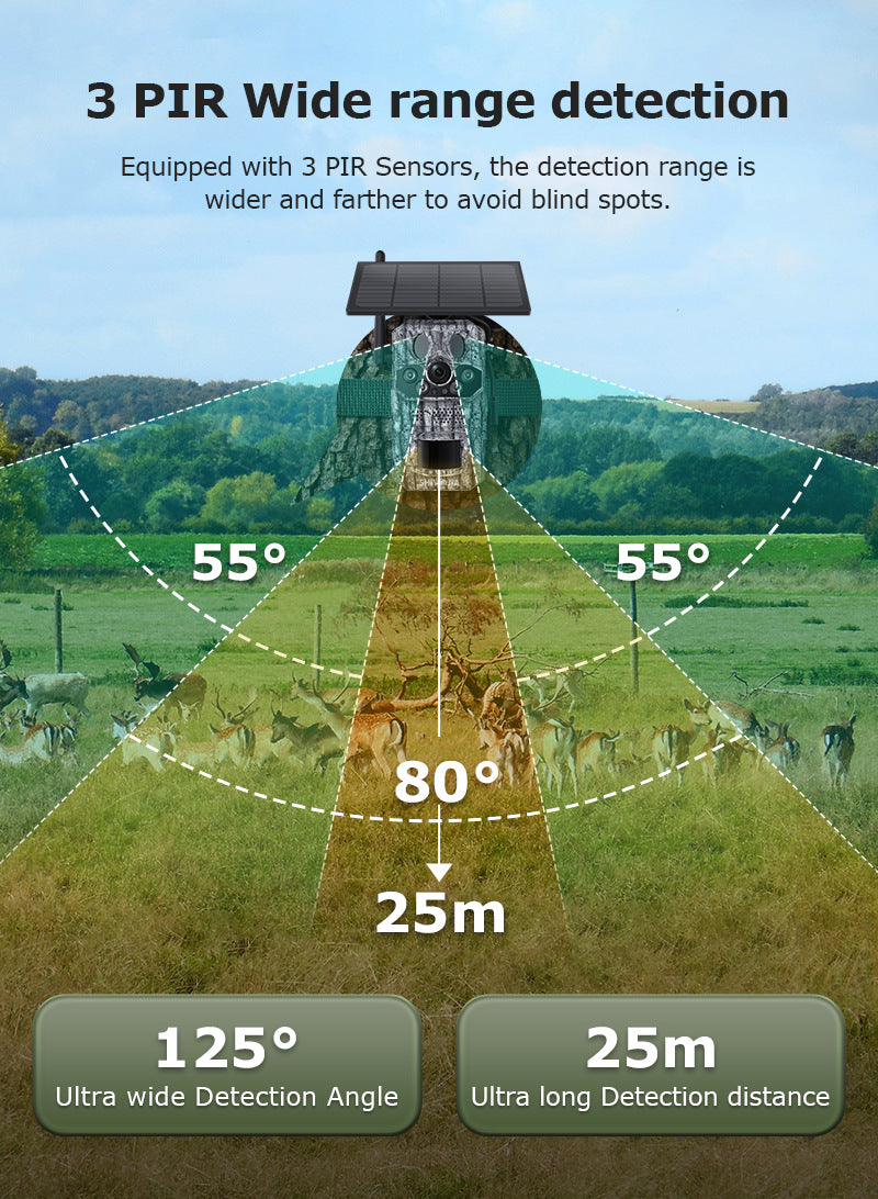 Camouflage Outdoor Forest Solar4G Camera GPS Positioning Outdoor Detection Night Vision Animal Detection Camera
