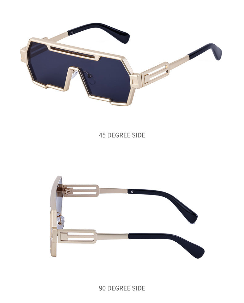 Vintage Sunglasses for Men, Steampunk Style, Irregular Sunglasses, High-End Driving Glasses, Sun Protection Integrated Glasses for Women