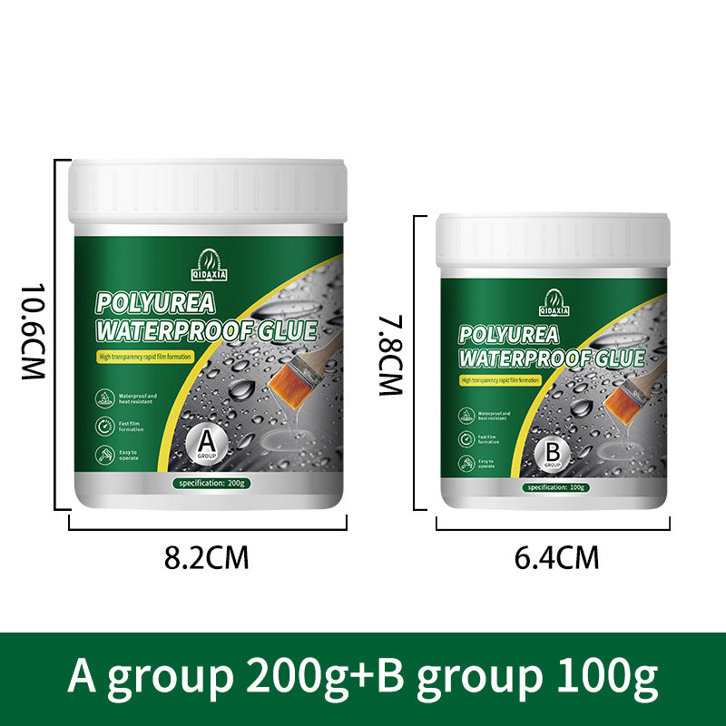 Two-Component Polyurea Transparent Waterproof Adhesive Coating for Bathroom, Exterior Walls, Roofs, Leak-Proof Waterproof Agent, Waterproof Coating, Rainproof