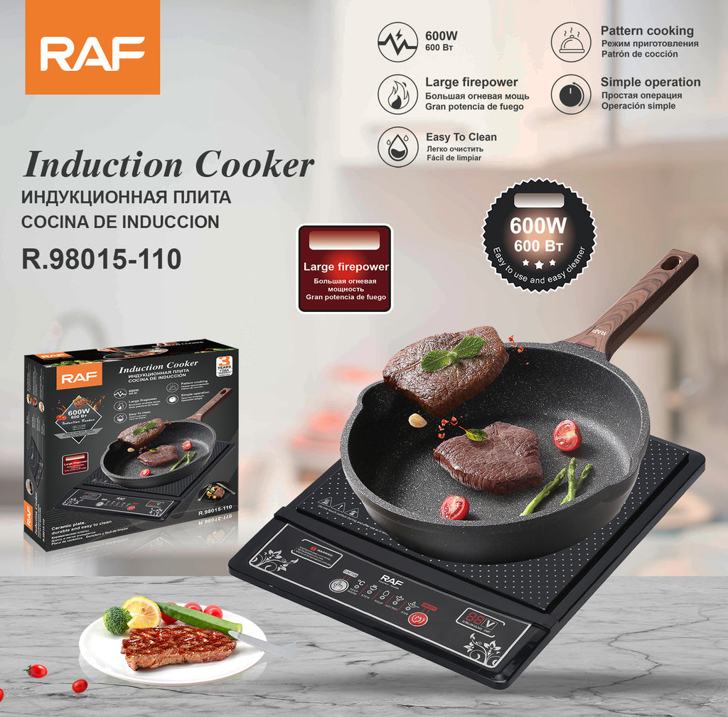 RAF European Standard Induction Cooker Household Button Smart Stir-fry Hot Pot Waterproof Ceramic Panel2000W