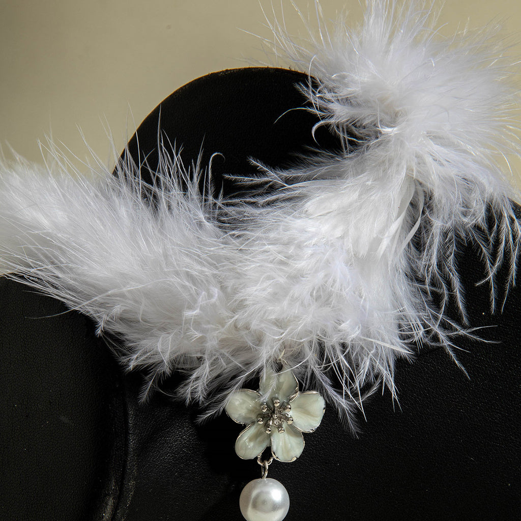 European and American Style Accessories Super Fairy Sweet Christmas Pearl Pendant Plush Necklace Light Luxury Fashion High-end Necklace Wholesale