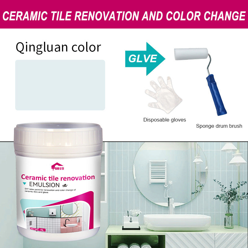 Water-Based Tile Paint Bathroom Floor Tile Color Change Renovation Coating Toilet Glass Wear-Resistant Waterproof Paint Matte