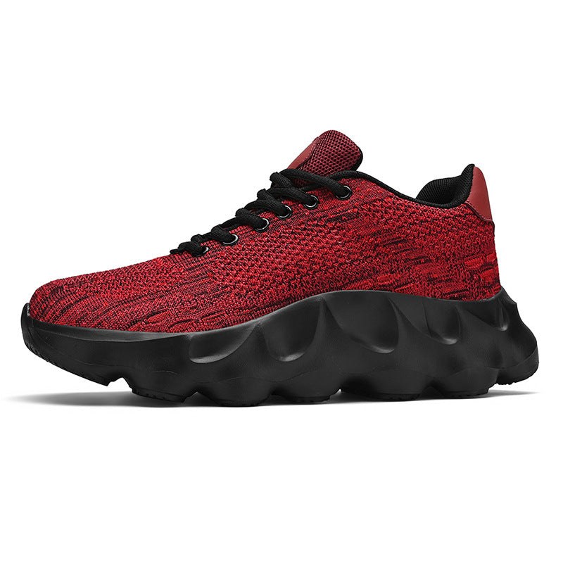 2025Autumn Large Size Men's Mesh Breathable Lightweight Height-Increasing Running Shoes Outdoor Hiking Casual Sports Shoes