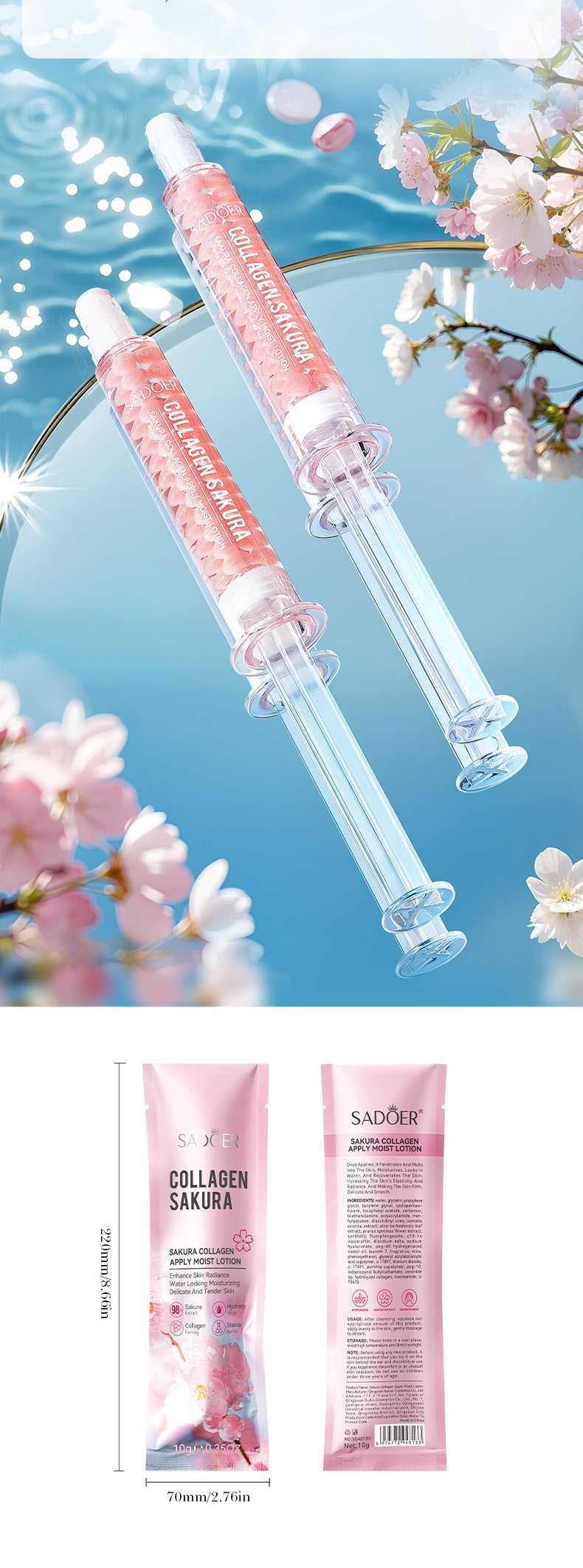 Sakura Collagen Essence SADOER Moisturizing and Nourishing Smear-On Moisturizing Lotion  Wholesale