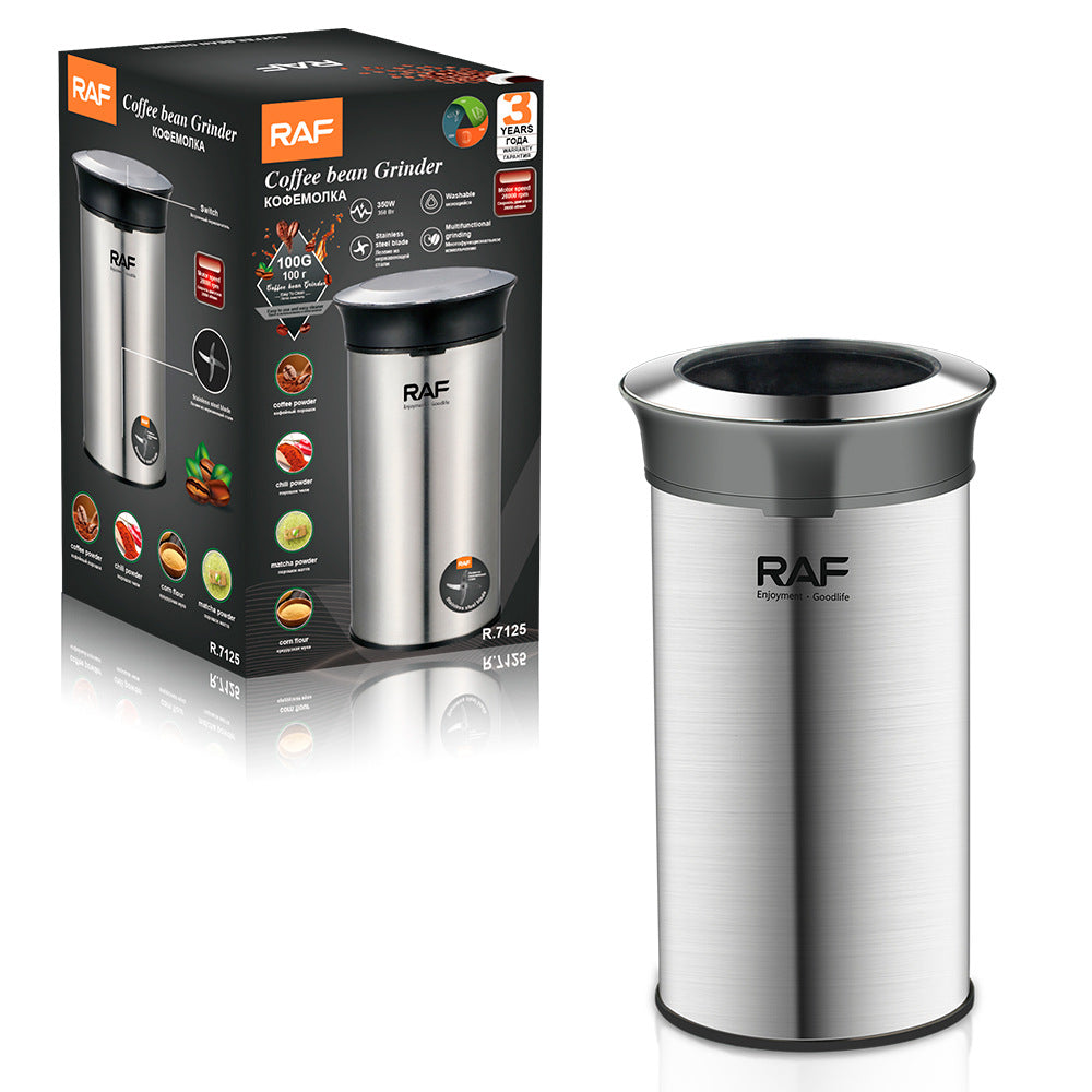 RAF European Standard Electric Coffee Grinder Dry Grinder Lightweight Household Grinding Cup Portable Coffee Bean Grinder