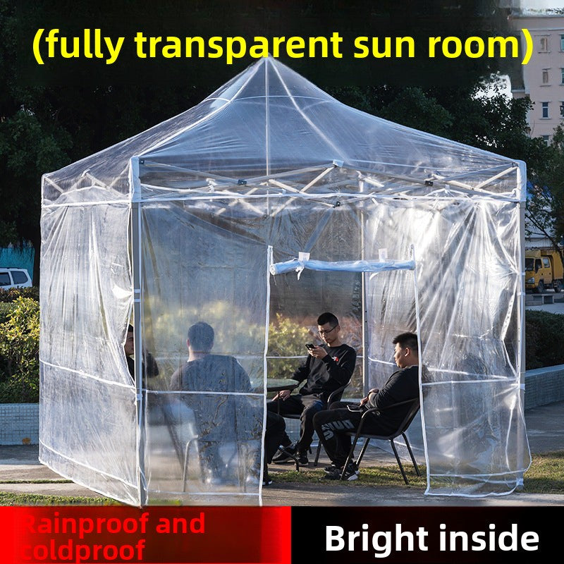 Plastic Tarp Sunroom Tent Simple Fully Transparent Sunshade Insulation Canopy Outdoor Courtyard Sunbathing Folding Rain Shelter