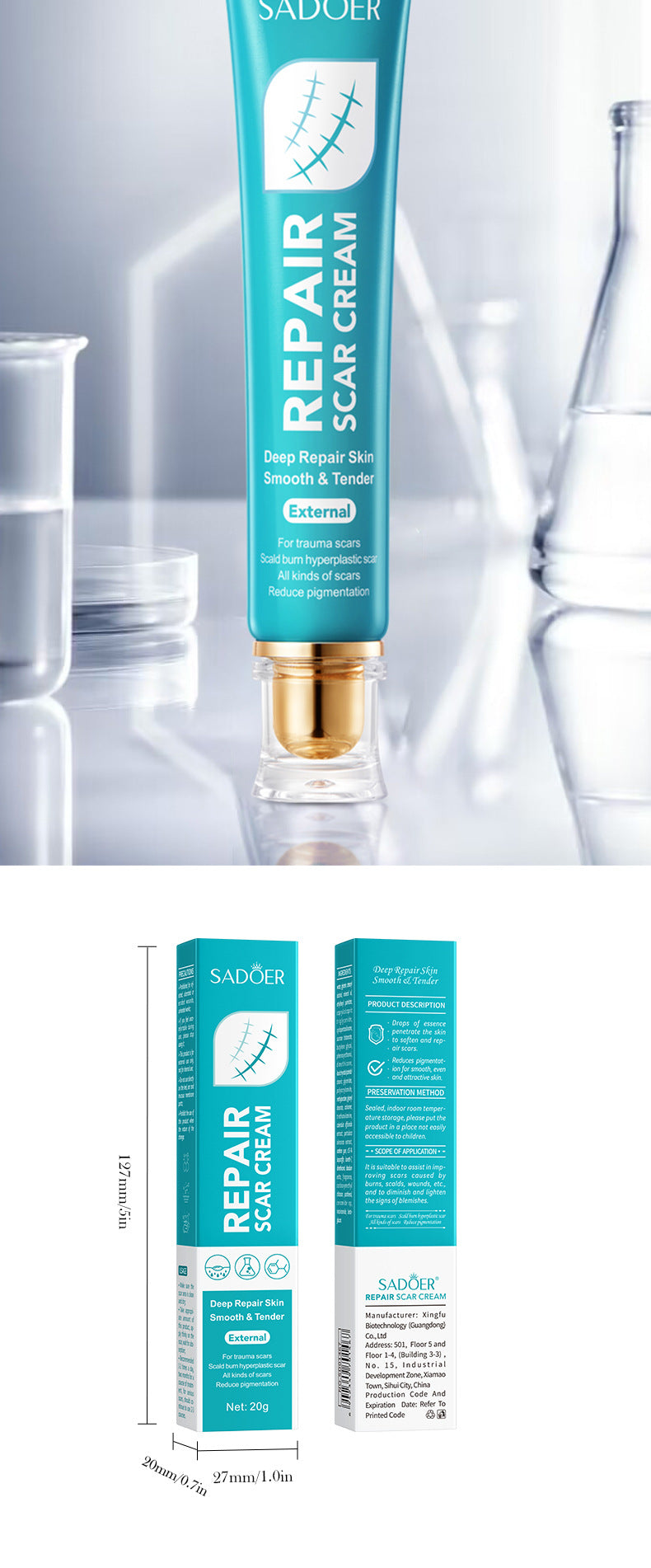Scar Serum SADOER Hydrating, moisturizing, rejuvenating, nourishing face cream  foreign trade wholesale