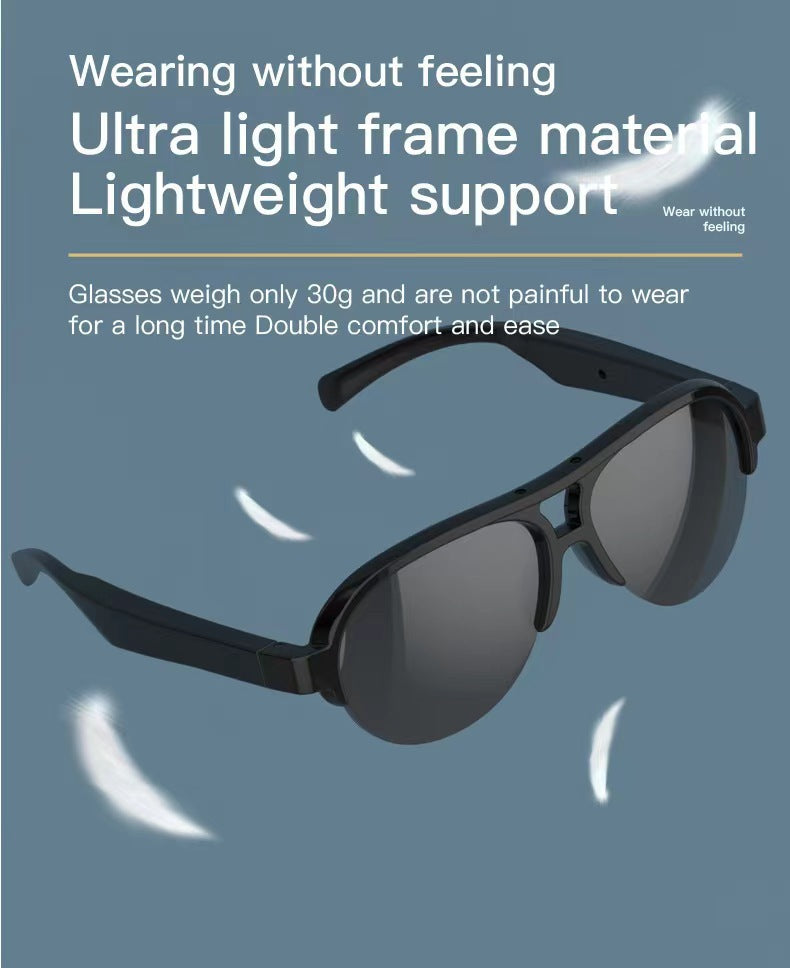 AI Binaural Smart Bluetooth Glasses Anti-ultraviolet Sports Bluetooth Headset Ultra-long Battery Life Smart Glasses