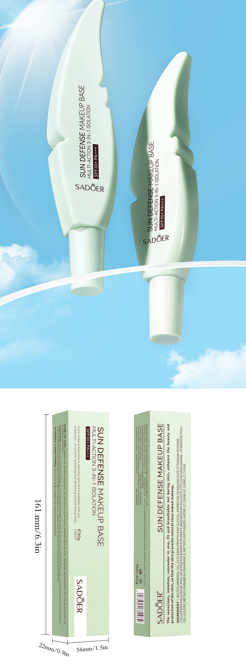 Cross-border Sunscreen30g SPF30+Sunscreen Isolation Cream UV Protection Concealer Sunscreen Cream Wholesale from Foreign Trade Manufacturer