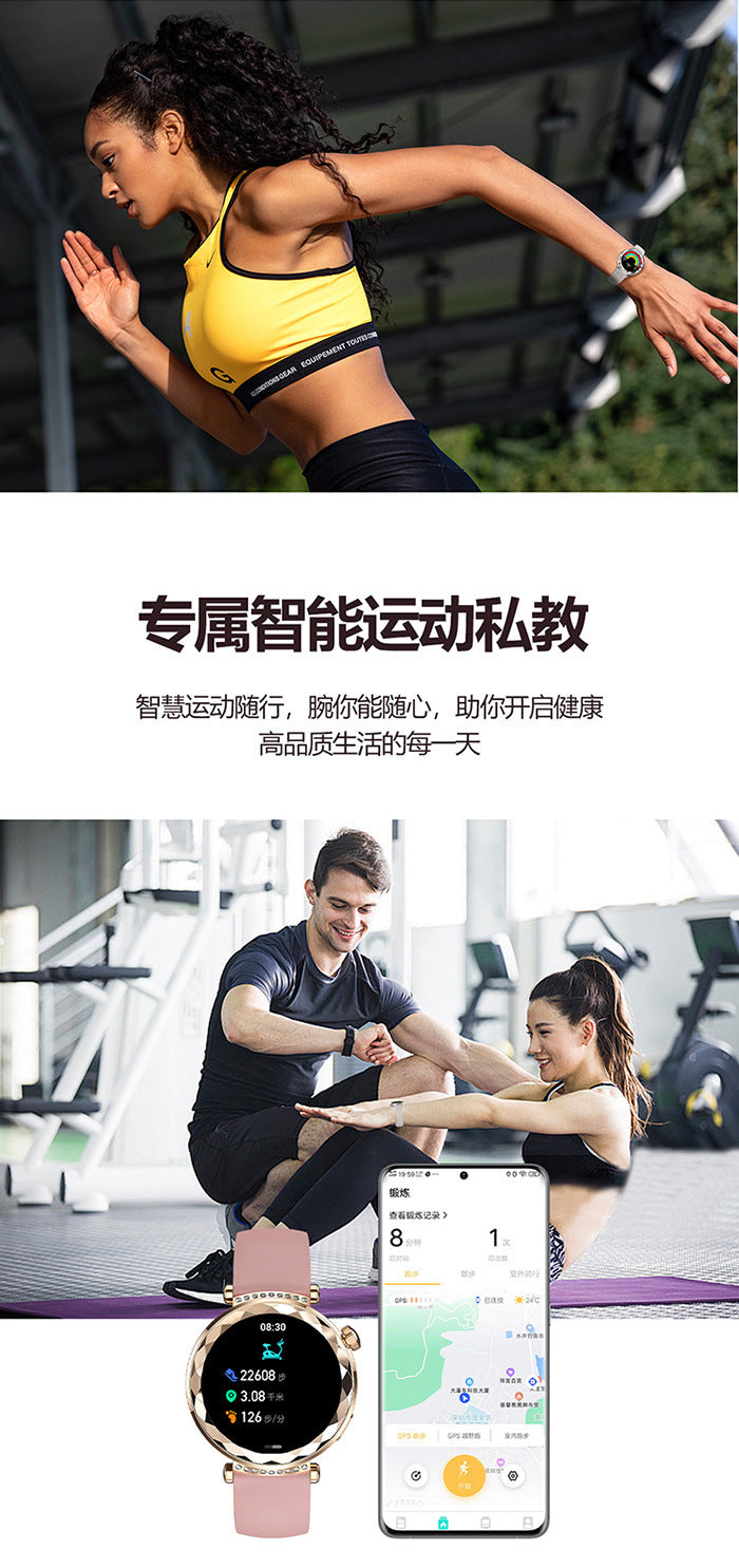 HK88Smart Watch1.19inch Bluetooth Call True Heart Rate Pedometer Sleep Monitor Women's Sports Watch