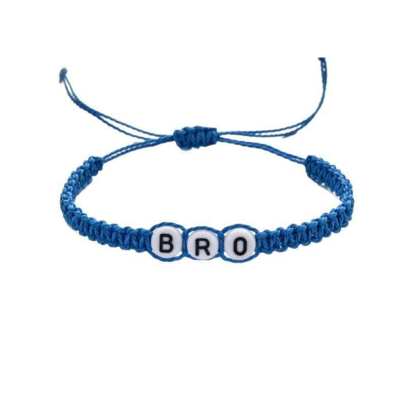 Friendship Handmade Woven Bracelet Gift for Loved Ones Stretchable Wrapped Bracelet sister Letter Braided Bracelet