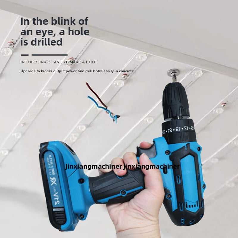 Hot Sale21V Three-Function Impact Lithium Electric Drill Household Tool Set48h Factory Direct Large Volume Great Price