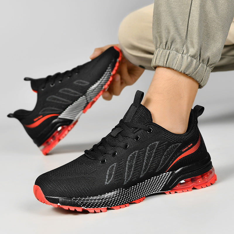 Casual sports men's shoes for teenagers, breathable fly-knit mesh shoes2025Summer Large Size Versatile Cushioned Shock Absorption Running Shoes