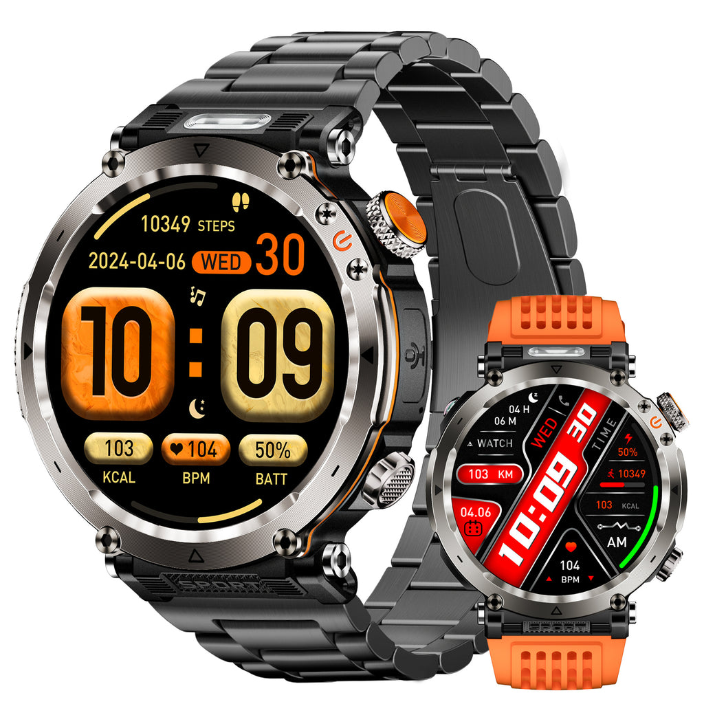 HT30Smart Watch Bluetooth Call True Heart Rate Step Count Sleep Monitoring Deep Waterproof Flashlight Sports Three-Proof