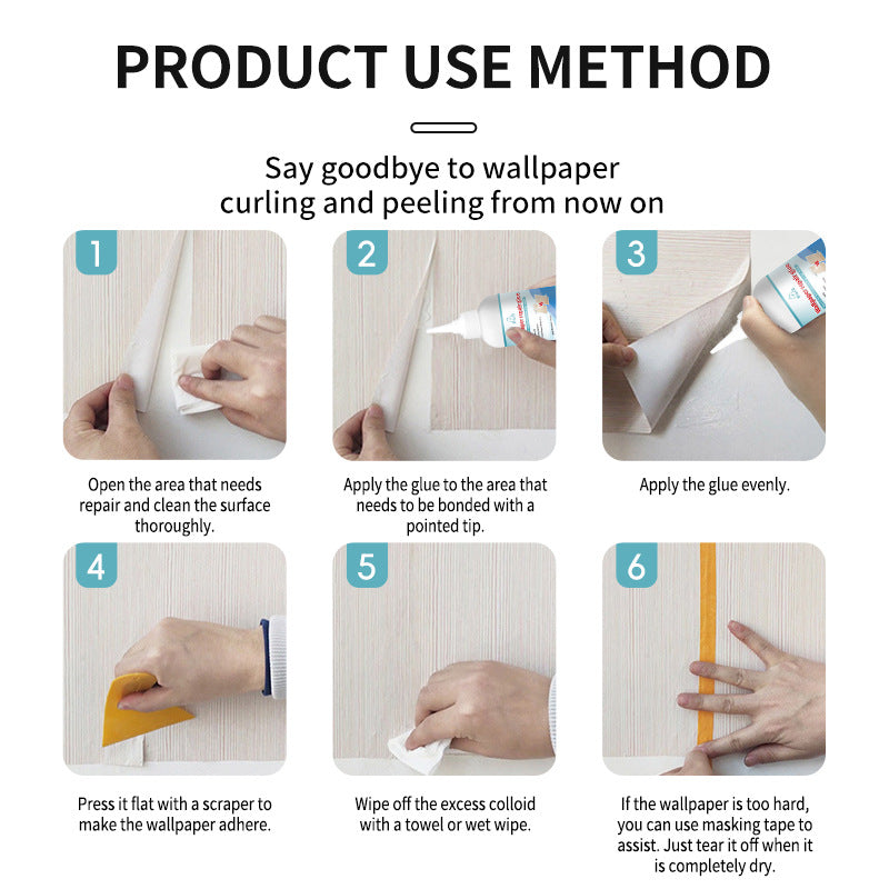 Repair Glue for Spring Festival Couplets, Wallpaper Glue, Wall Fabric, Wallpaper Cracks, Bubbles, and Edges, Home Use Wallpaper Repair Glue