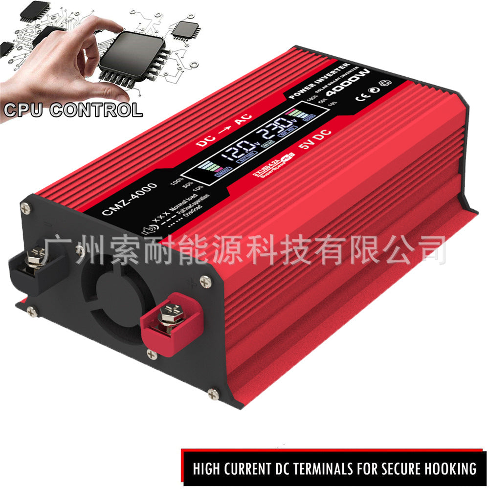 Car Converter Small Electrical Car Inverter300W 12V Turn110V/220V Double USB Intelligent Color Screen