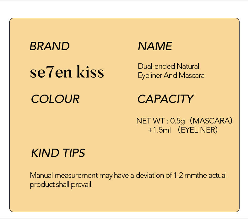 European Beauty Double-ended Natural Eyeliner+Curling Mascara Cream Two-in-One Quick-Drying Waterproof Non-Smudging