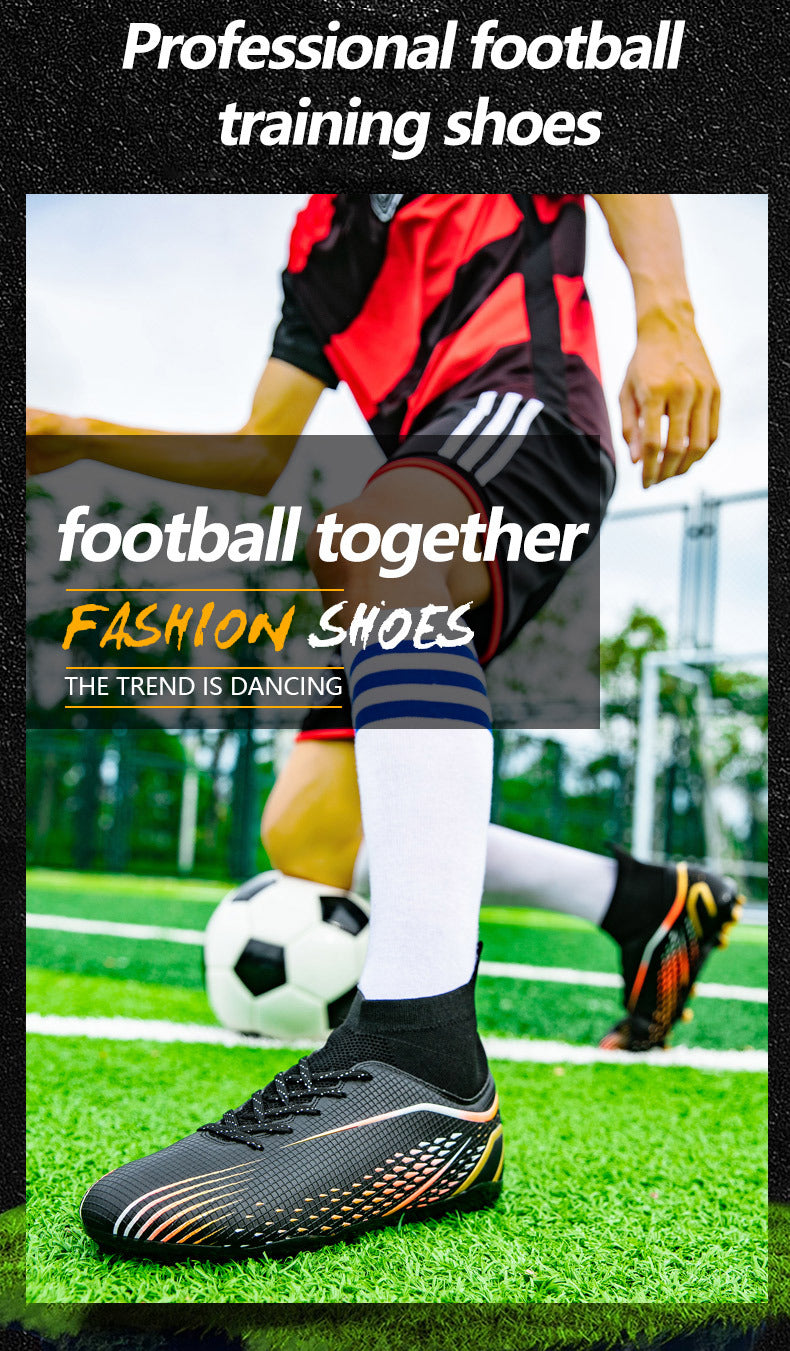 New football shoes for men and women AG Long Spike gold Competition Student Training Shoes Artificial Turf TF Wholesale of Broken Nails