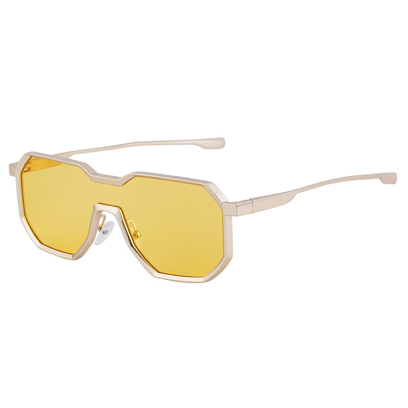 Irregular Steampunk Style Sunglasses European and American Metal Full Frame Integrated Sunglasses for Men Driving Glasses Wholesale
