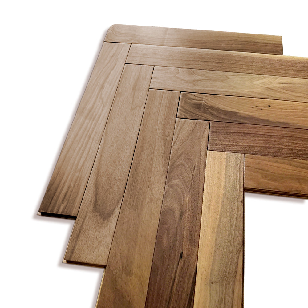 Luxury 14mm Custom Black Walnut Herringbone Engineered Flooring | Waterproof Anti-slip Exterior Click Lock for Parks Schools