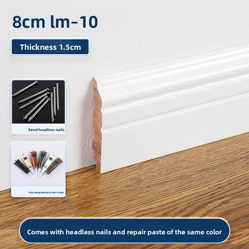 8Premium Solid Wood Skirting Board, Ultra-thin Corner Trim for the Whole House, Light Luxury Flat Baseboard