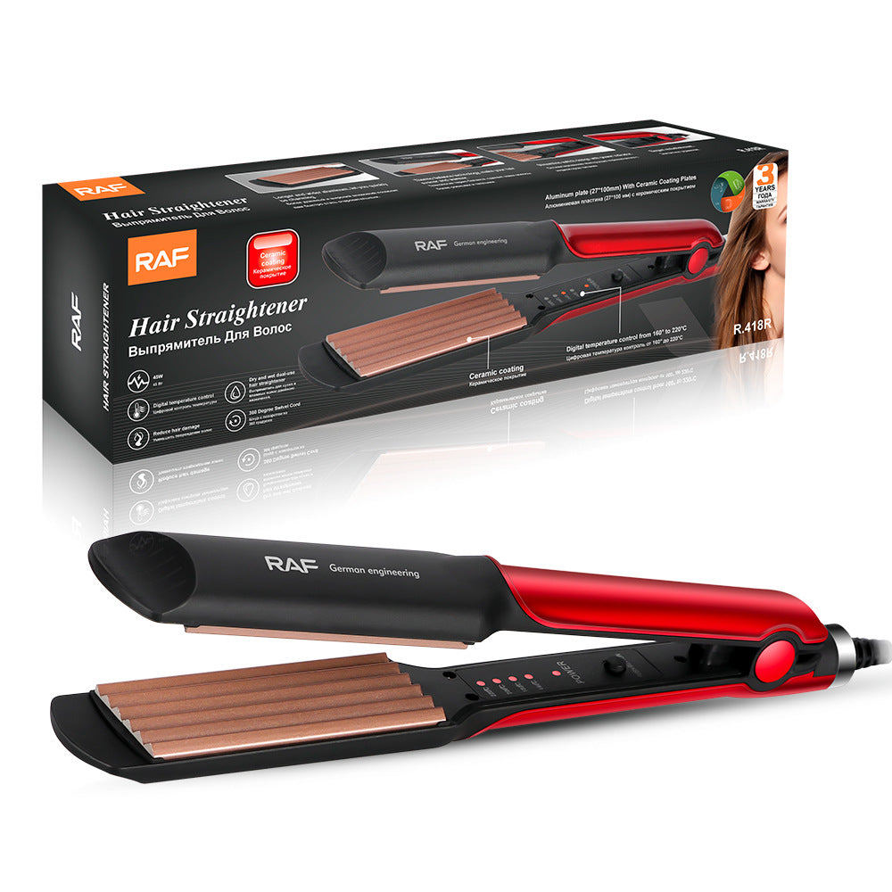 RAF EU Standard Hair Straightener Negative Ion Hair Straightener Home Use Volumizing Hair Root Straightening Iron Hair Styling Curling Iron