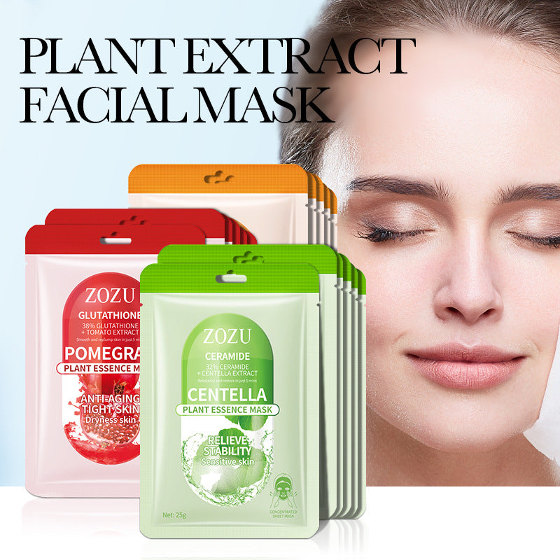 Plant Face Mask25g ZOZU Centella Asiatica Hydrating Orange Moisturizing Pomegranate Nourishing Cross-Border Wholesale