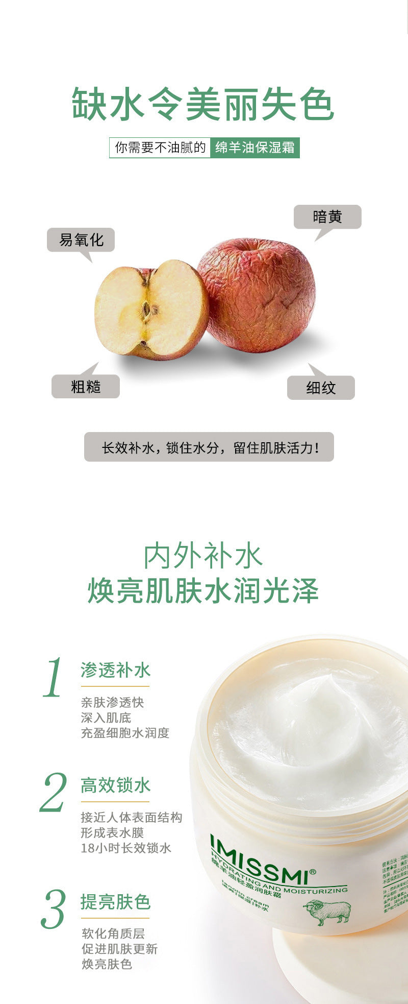 Wholesale IMISSMI Sheep Oil Cosmetics Autumn and Winter Skin Care Products Moisturizing Body Lotion Women Men Moisturizing Face Cream Hand