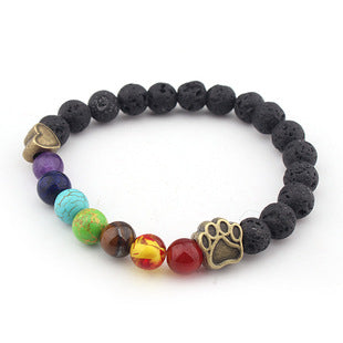 European and American Fashion New White Turquoise Tiger Eye Bracelet8mm Buddha Beads Lotus Pendant Bracelet Necklace Factory Direct Sale
