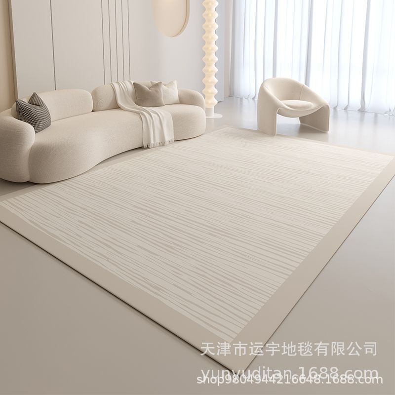 Living Room Carpet Cream Style Crystal Velvet Floor Mat Sofa Coffee Table Rug Bedroom Bedside Rug Manufacturer Can Label