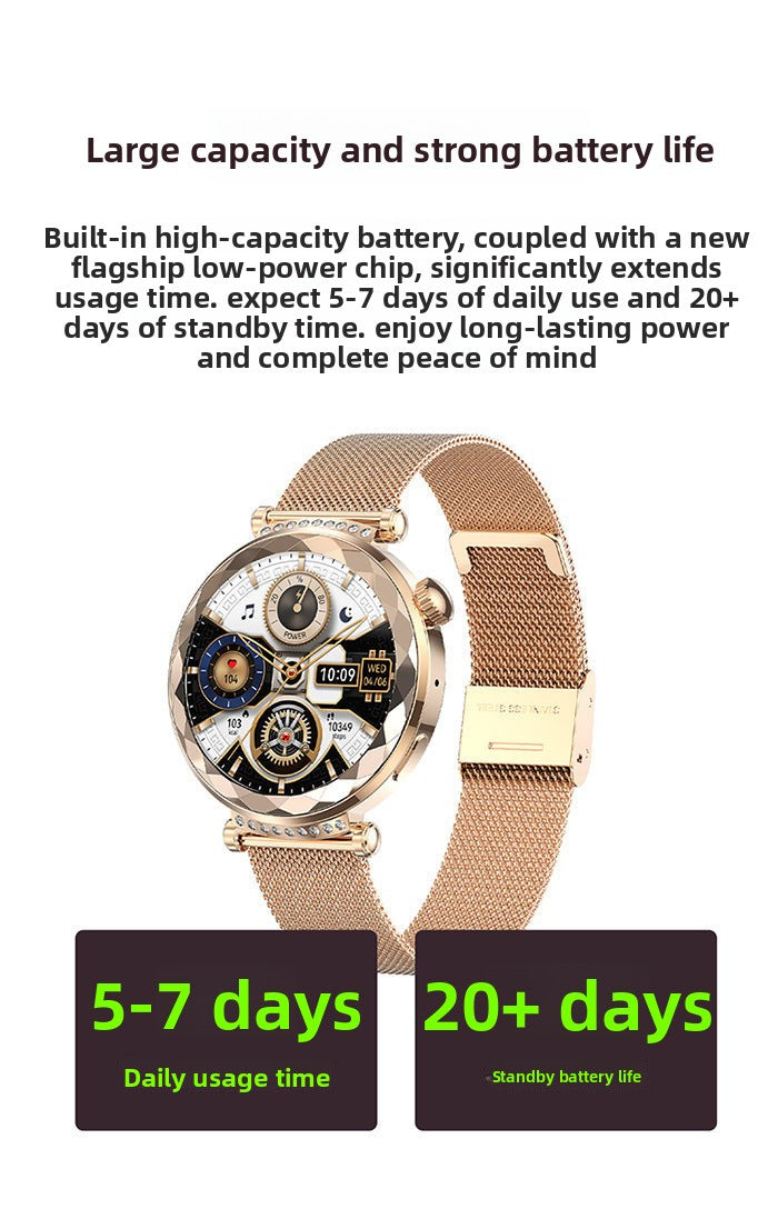 HK88Smart Watch1.19inch Bluetooth Call True Heart Rate Pedometer Sleep Monitor Women's Sports Watch