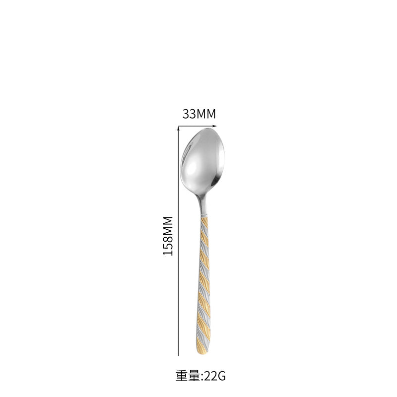 410Stainless Steel Tableware Hotel Restaurant Hemp Rope Pattern Knife Fork Spoon24Set of Western Steak Knives and Forks