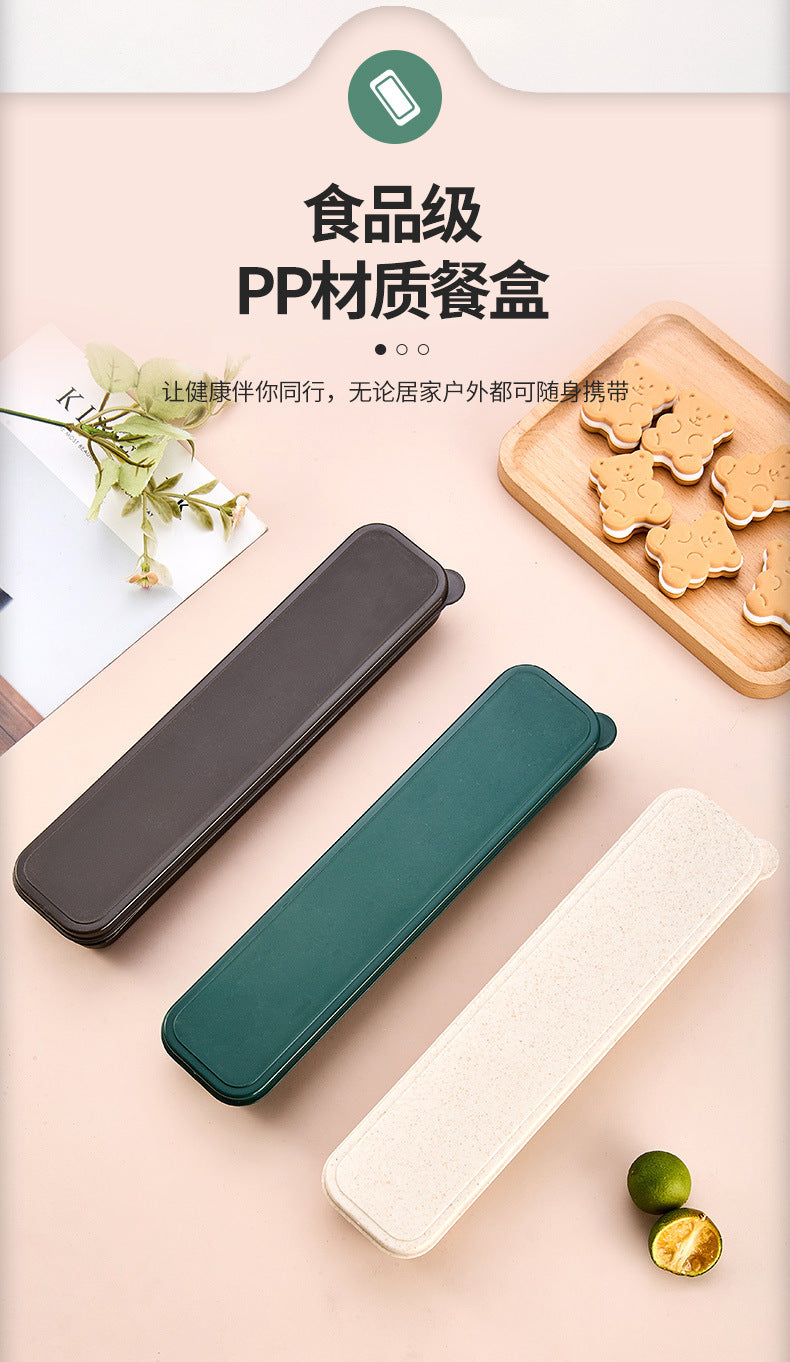 Stainless Steel Korean Portable Tableware Set Spoon Fork Chopsticks Three-Piece Set Student Travel Internet Celebrity Tableware