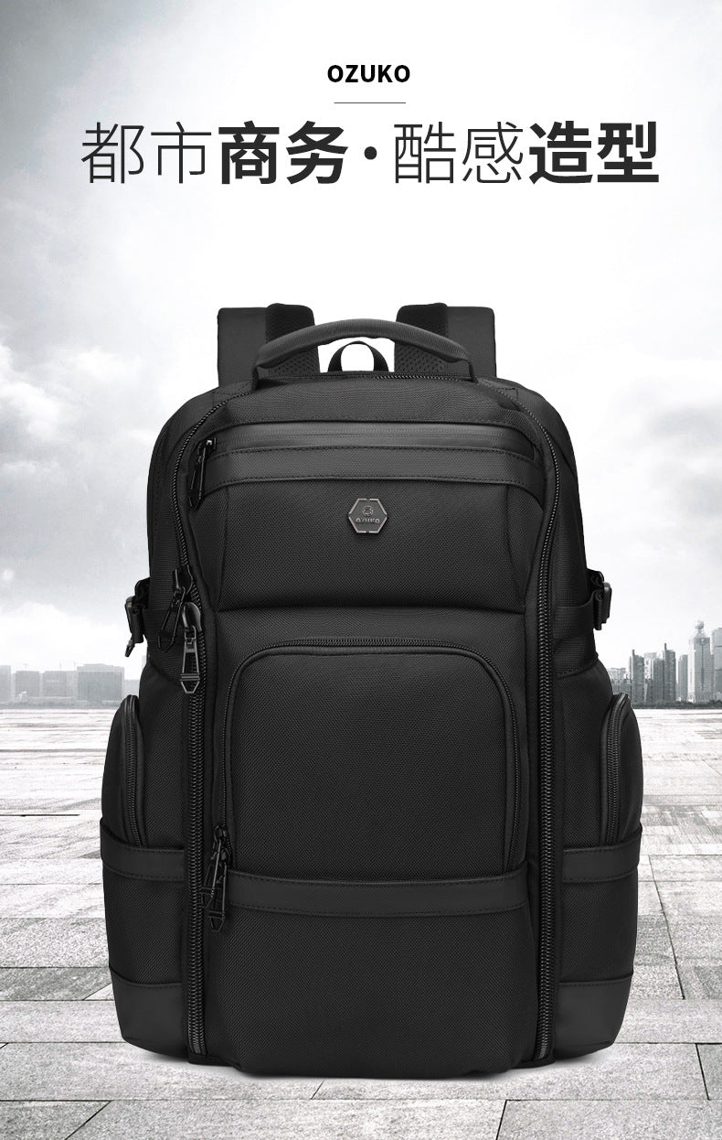 Business Backpack Men's Large Capacity Waterproof Computer Bag Multifunctional commuter backpack with a simple and sophisticated feel