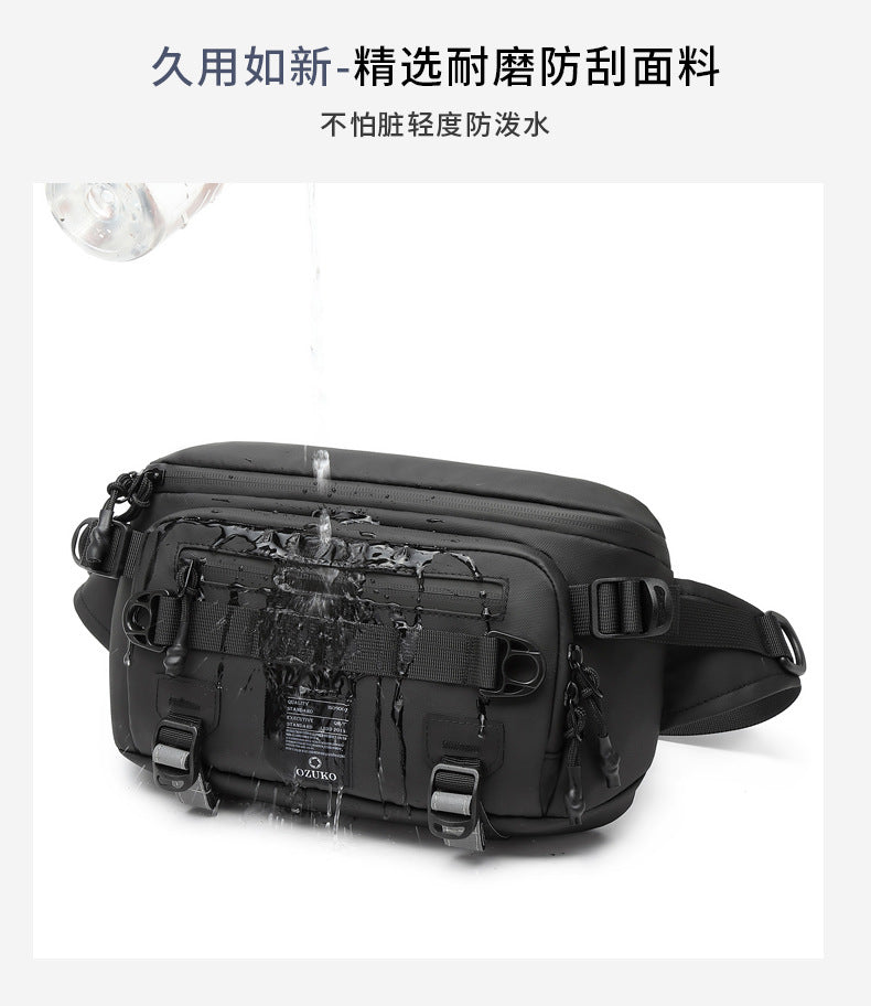 Men's Waist Bag Trendy Brand Crossbody Bag High-end Chest Bag Multi-functional Outdoor Portable Waterproof Men's Shoulder Bag