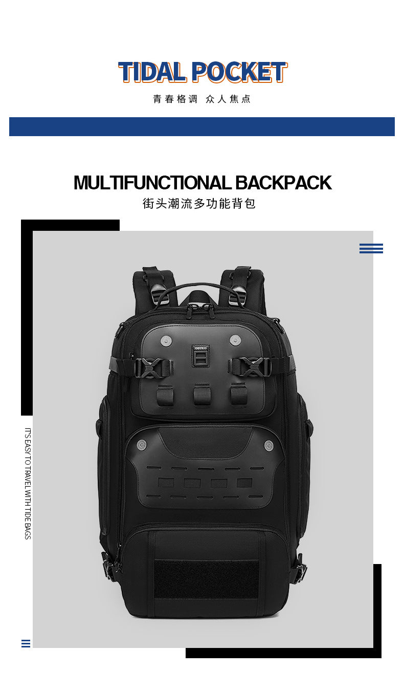 OZUKO Outdoor Tactical Backpack Large Capacity Waterproof Travel Bag Wear-Resistant MOLLE Hiking Backpack