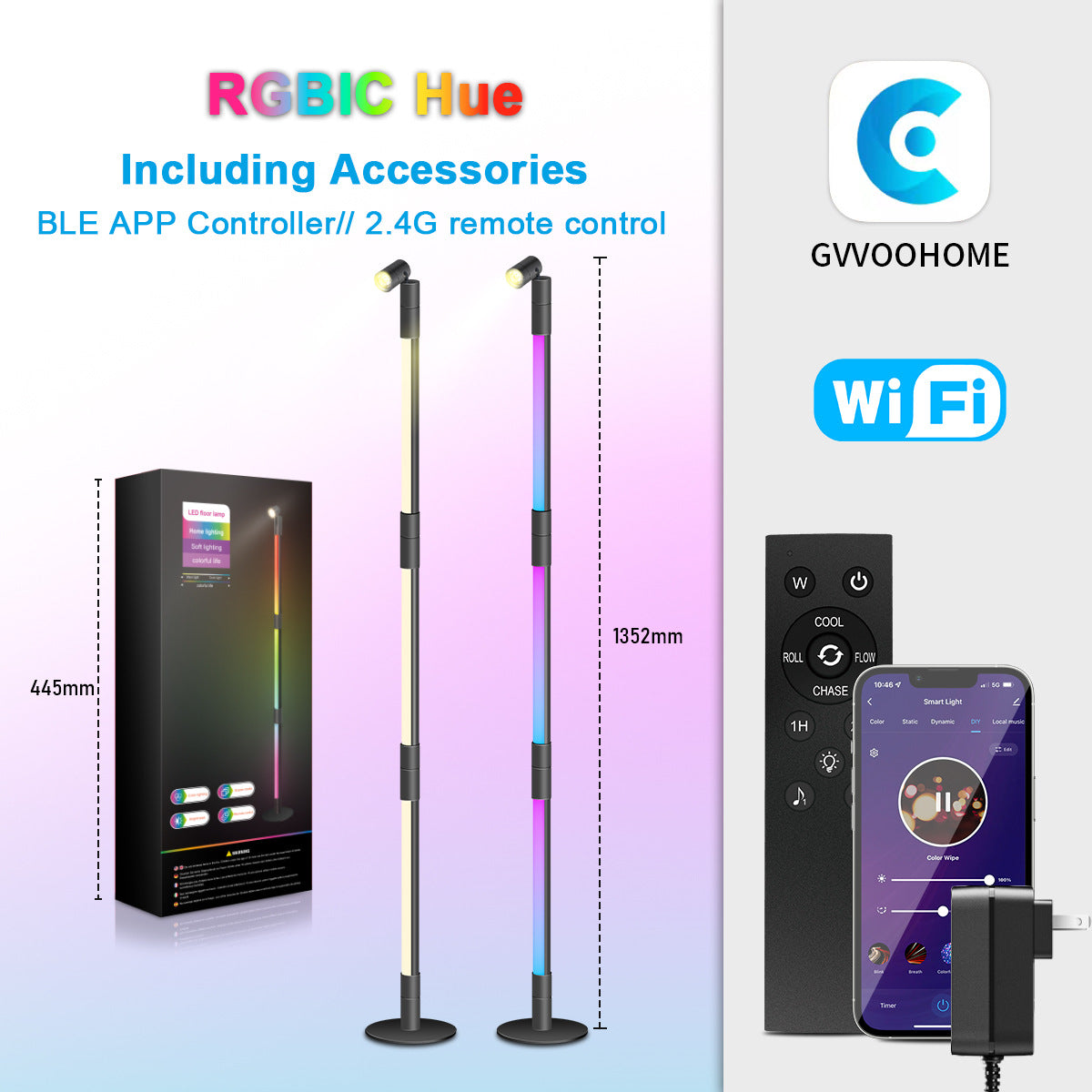 led Floor Lamp Bluetooth Floor Lamp rgb Atmosphere Light Corner Floor Lamp Colorful Floor Lamp Smart Graffiti Model