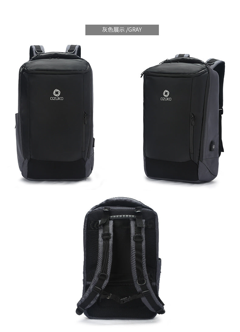 ozuko New business backpack for men, outdoor multifunctional travel bag, waterproof1715-inch Laptop Backpack