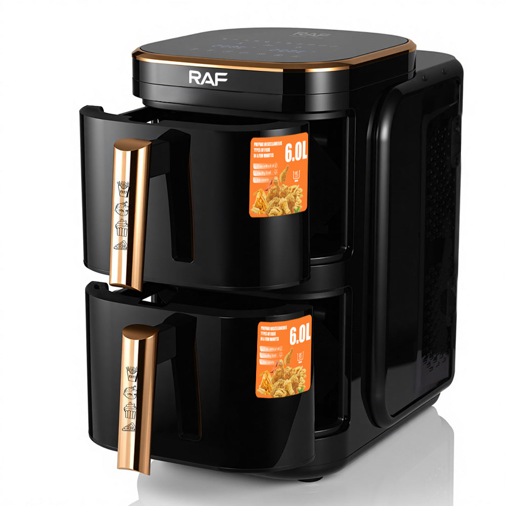 RAF European Standard Household Oil-Free Air Fryer Multifunctional Smart Double Layer Oven French Fries Electric Deep Fryer R.5396