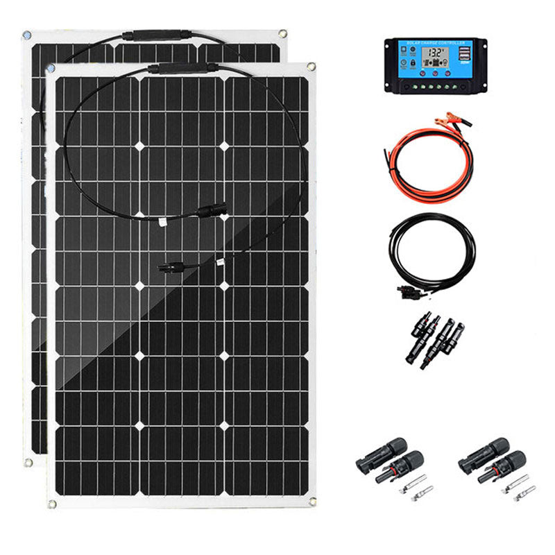 Factory Direct Solar Panel 200W 18V Flexible Emergency Charging Home/Camping Outdoor Photovoltaic Battery Panel